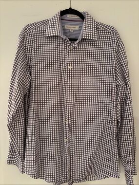 Pronto Uomo White Shirt with Black Grid Check